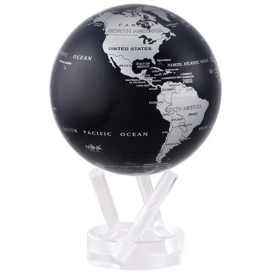 MOVA  Globe Silver Metallic - 4.5 Inch. MOVA Globe recreates the earth's perpetual motion in space, on your desktop, or even in the palm of your hand. These globes float at a perfect point of balance between gravitational forces and the buoyant force