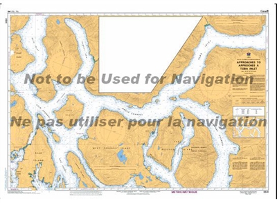 3541 - Approaches to Toba Inlet Nautical Chart. Canadian Hydrographic Service (CHS)'s exceptional nautical charts and navigational products help ensure the safe navigation of Canada's waterways. These charts are the 'road maps' that guide mariners safely