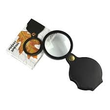 POCKET MAGNIFIER 50MM.   Mini magnifier with vinyl sleeve.