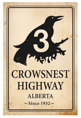 Crowsnest Highway 3 Alberta Vintage Metal Sign