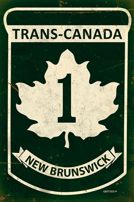 Replica Trans-Canada Highway 1 - New Brunswick Metal Sign measures 12 inches by 18 inches and weighs in at 2 lb(s). This Metal Sign is hand made in the USA using heavy gauge American steel.