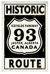 Highway 93 Icefields Parkway Jasper Metal Sign