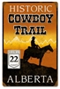 Historic Cowboy Trail Highway 22 Alberta Metal Sign. This vintage looking sign showcasing the road that runs parallel to the majestic Canadian Rocky Mountains measures 12 inches by 18 inches and weighs 2 lbs. This sign is hand made using heavy gauge steel