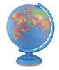 World Globe - Adventurer 12 inch REPLOGLE. For the young adventurer! Geared towards young students, the 12 inch diameter blue ocean globe features raised relief, distinctive ocean topography and easy to find geographic locations. The globe is mounted on a