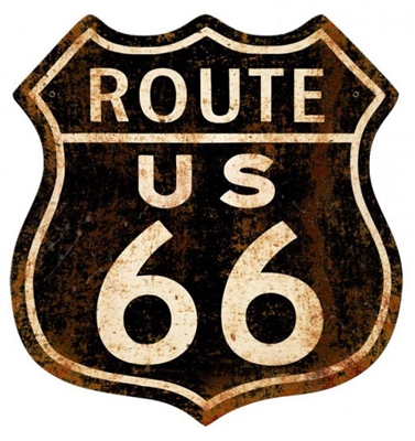 Route 66 Rusty Vintage Metal Sign