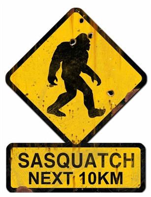 Sasquatch Next 10KM Large Vintage Metal Sign