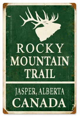 Rocky Mountain Trail Jasper Vintage Metal Sign