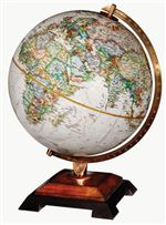 National Geographic Bingham 12 Inch World Globe. The Bingham represents the classic yet bold styling of its namesake explorer. This globe features the latest National Geographic cartography in executive colors with a two-tone wood base and antique diecast