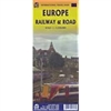 European Roads & Railways Map. This map shows how to get around Europe by planes, trains and automobiles, but mostly the last two. Included are inset maps of Northern Scandinavia and Iceland.