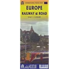 European Roads & Railways Map. This map shows how to get around Europe by planes, trains and automobiles, but mostly the last two. Included are inset maps of Northern Scandinavia and Iceland.