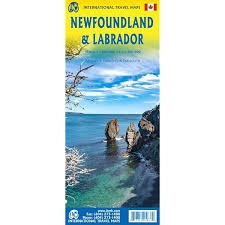 Newfoundland & Labrador Travel & Road Map. This is a double sided map with insets of St. John's and Conception Bay. Also includes the nearby French islands of St. Pierre et Miquelon.