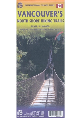 Vancouver's North Shore Hiking Trails. Fully colored, and highly detailed hiking map with topographical features. This map is waterproof.