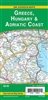 GREECE HUNGARY & ADRIATIC COAST ROAD MAP.  This is a detailed Freytag & Berndt two-sided folded road map showing distances, points of interest, a full index and legend. Scale is 2 inches to 60 km.