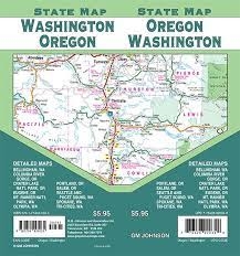 Oregon Washington Road Map.  This is a detailed road map which covers Bellingham, Columbia River Gorge, Crater Lake National Park, major cities, and more.