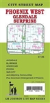 PHOENIX WEST ROAD MAP.  This map includes Phoenix West, Avondale, Buckeye*, El Mirage, Glendale, Goodyear, Litchfield Park, Peoria, Phoenix*, Sun City, Surprise*, Tolleson, Youngstown, Maricopa County*, Gila River Indian Reservation*, Downtown Phoenix Enl