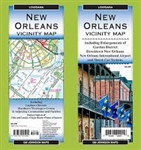 New Orleans Vicinity Map.  Includes Laplace, Kenner, Harahan, Westwego, Gretna, and adjoining communities.  Cities and locales, major roads, and points of interest are shown.
