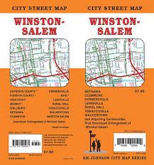 WINSTON SALEM ROAD MAP.  This is a detailed road map which also includes Bethania, Clemmons, Kernersville, Lewisville, Rural Hall, Tobaccoville, Walkertown and adjoining communities.