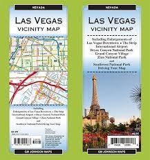 Las Vegas Vicinity Map.  This map includes enlargements of Las Vegas Downtown, the Strip, the Airport, as well as Bryce Canyon, Grand Canyon, and Zion parks.