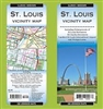 St. Louis Vicinity Map.  This is a detailed area of the surround area of St. Louis including enlargements of St. Louis Downtown, Central St. Louis, Lambert - St. Louis Airport