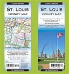St. Louis Vicinity Map.  This is a detailed area of the surround area of St. Louis including enlargements of St. Louis Downtown, Central St. Louis, Lambert - St. Louis Airport