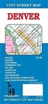 DENVER COLORADO TRAVEL ROAD MAP.  This is a detailed road map including 28 municipalities and four surrounding counties.