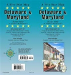 DELAWARE & MARLAND FIVE STAR ROAD MAP.  This detailed map covers Annapolis MD, Baltimore MD & Vicinity, Dover DE, Frederick MD, Hagerstown MD, Washington DC & Vicinity and Wilmington DE.