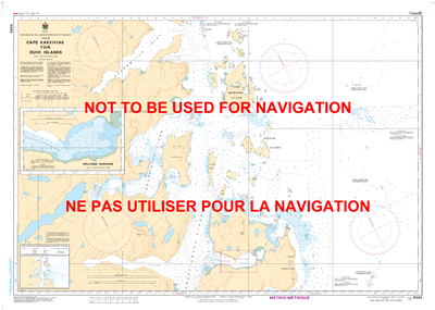 5063 - Cape Kakkiviak to Duck Islands - Canadian Hydrographic Service (CHS)'s exceptional nautical charts and navigational products help ensure the safe navigation of Canada's waterways. These charts are the 'road maps' that guide mariners safely from por