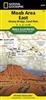 Moab East Hiking Trails Topo map. This map is a comprehensive guide to the mountain bike trail systems in the area, with a focus on the Dewey Bridge and Sand Flats trails to the west of Moab. The map provides clear and accurate mapping and labeling of eac