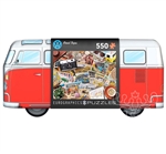 VW Travel Van Puzzle in collectors tin. This 550 piece puzzle is a perfect gift for the VW enthusiast in your life. The metal tin that the puzzle comes in is a great collectable for the avid Volkswagon fan. Time to dream about Wonderlust!