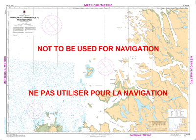 5373 - Approaches to Riviere George - Canadian Hydrographic Service (CHS)'s exceptional nautical charts and navigational products help ensure the safe navigation of Canada's waterways. These charts are the 'road maps' that guide mariners safely from port