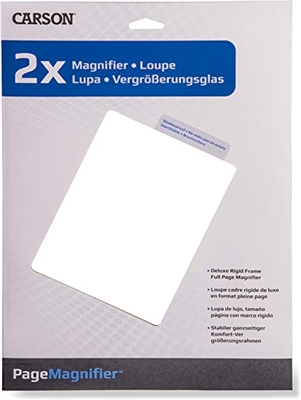 Page Magnifier 2 X - This 8.5 X 11 inch Carson product is a 2X shatterproof lens with a deluxe ridge frame.