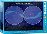 TMap of the Sky - 1000 Piece Puzzle. Finished Puzzle Size: 19.25" x 26.5". Images of The Northern and Southern Hemispheres include constellations, double or multiple stars, variable stars, galaxies, diffuse and planetary nebulae, Milky Way Galaxy, open cl