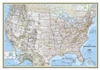 USA Classic - National Geographic Wall Map. Our most popular United States wall map. Features all 50 States with insets for Alaska and Hawaii. All major cities, transportation routes, State boundaries, National Parks, inland waterways, and mountain ranges