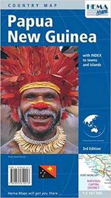 Papua New Guinea Map This attractive 3rd edition single-sided map of Papua New Guinea has features of all international and provincial boundaries, major roads, towns, provinces and land elevations. it also includes index of towns and places. Scale 1: 2,16