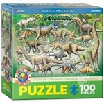 DINOSAURS - PUZZLE - 100 PIECE.  This is an excellent quality 100 piece puzzle by Eurographics.