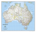 Australia Political Wall Map - National Geographic. One of the most authoritative maps of the Land down under. Features thousands of place names (including primary and secondary towns), accurate boundaries, aboriginal lands, parks and protected areas, inf