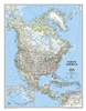 North America Political Wall Map - National Geographic. This political map of North America features trademark National Geographic detail and accuracy. The map shows country boundaries, place names, major highways and roads, bodies of water, and more. An