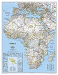 Africa Political Wall Map Large by National Geographic. Our classic political map of Africa features country boundaries, place names, bodies of water, airports, major highways and roads, and much more. Also has an inset that shows islands around Africa in