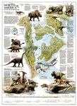 North American Dinosaurs National Geographic Poster. Imagine North America with great inland seas and a fabulous array of dinosaurs ranging across its expanse. North America in the Age of Dinosaurs shows the continent as it was 74 million years ago. The m