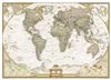 World Executive National Geographic Wall Map 3 Sheet Mural. This elegant, richly colored antique-style world map features the incredible cartographic detail that is the trademark quality of National Geographic. The map features a Tripel Projection, which