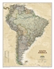South America Executive National Geographic Wall Map. This elegant, richly colored antique-style map features the incredible cartographic detail that is the trademark of National Geographic quality. This map of South America shows political boundaries, pl