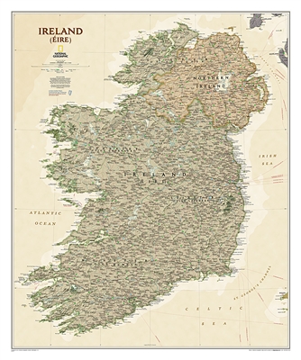 Ireland Executive Wall Map - National Geographic. Ireland Executive is ideal for those researching their Irish ancestry, a perfect tool for business reference, and a beautiful addition to any decor. It is one of the largest and most detailed wall maps spe