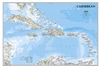 Caribbean Political Wall Map - National Geographic. One of the most authoritative maps for the islands of the Caribbean Sea. It shows the entire region in great detail, with coverage extending from the tip of Florida to the northern extents of Colombia an