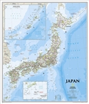 Japan Political Wall Map - National Geographic. The signature Classic style map of Japan features a bright color palette with blue oceans and the country's terrain detailed in stunning shaded relief that has been a hallmark of National Geographic wall map