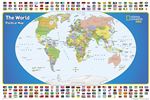 World Wall Map with Flags for Kids. Learn the geography of the World with this political styles map, which means that  every country is in a different color. Also shown is each countries flag. A great addition to your child's bedroom or the classroom.