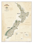 New Zealand Executive Wall Map - National Geographic. The reference map of New Zealand uses National Geographic's Executive style with an antique-style color palette and stunning shaded relief. The map shows this island nation in great detail, from the su