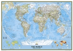 World Political Wall Map XL - National Geographic. Enjoy the accuracy and beauty of the latest world map from the cartographers at National Geographic. This map features the Winkel Tripel projection to reduce distortion of land masses as they near the pol