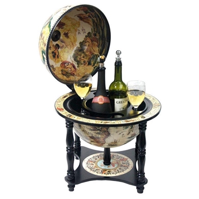 Novara Bar Globe - 13 Inch Globe. The Novara by Waypoint Geographic is an Italian style reproduction, representing 16th Century Old World charm. This tabletop bar globe measures 22.4 inches tall. Globe size is 13 inches in diameter with an overall depth o