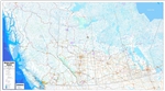 Western Canada Regional Base Map. This is a base map with British Columbia, Alberta, Saskatchewan and Manitoba. includes primary and secondary roads, railroads, lakes and rivers, cities, towns and villages, national and provincial parks, native reserves,