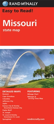 Missouri State Map by Rand McNally. Includes detailed maps of Branson, Cape Girardeau, Columbia, Jefferson City, Joplin, Kansas City & Vicinity, Downtown Kansas City, Poplar Bluff, St. Joseph, St. Louis and Vicinity, Downtown St. Louis and Springfield. Ra